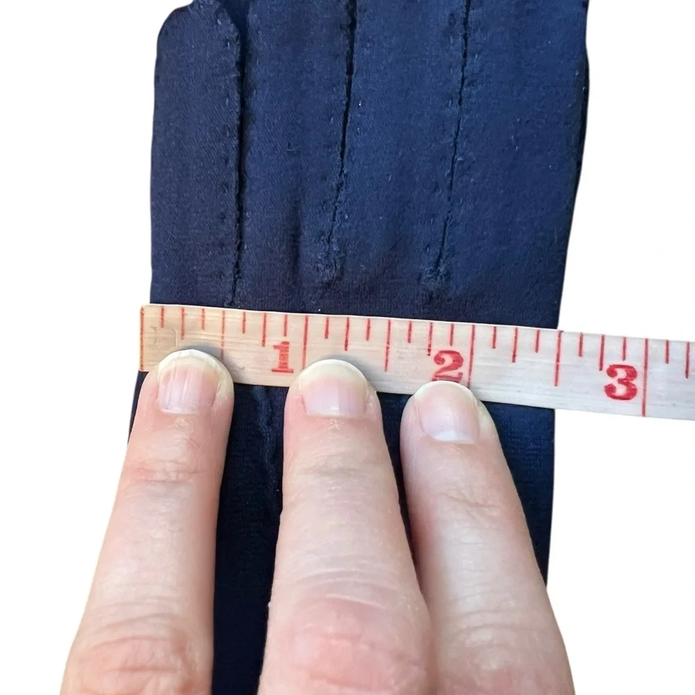 Lot of 6 Vintage Fownes Girls Navy Blue 100% Cotton Gloves Everyday Size 4